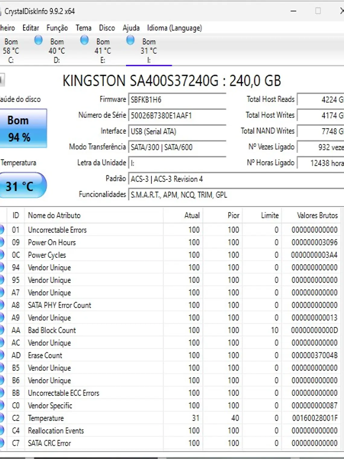 SSD Kingston A400 240GB SATA 2,5