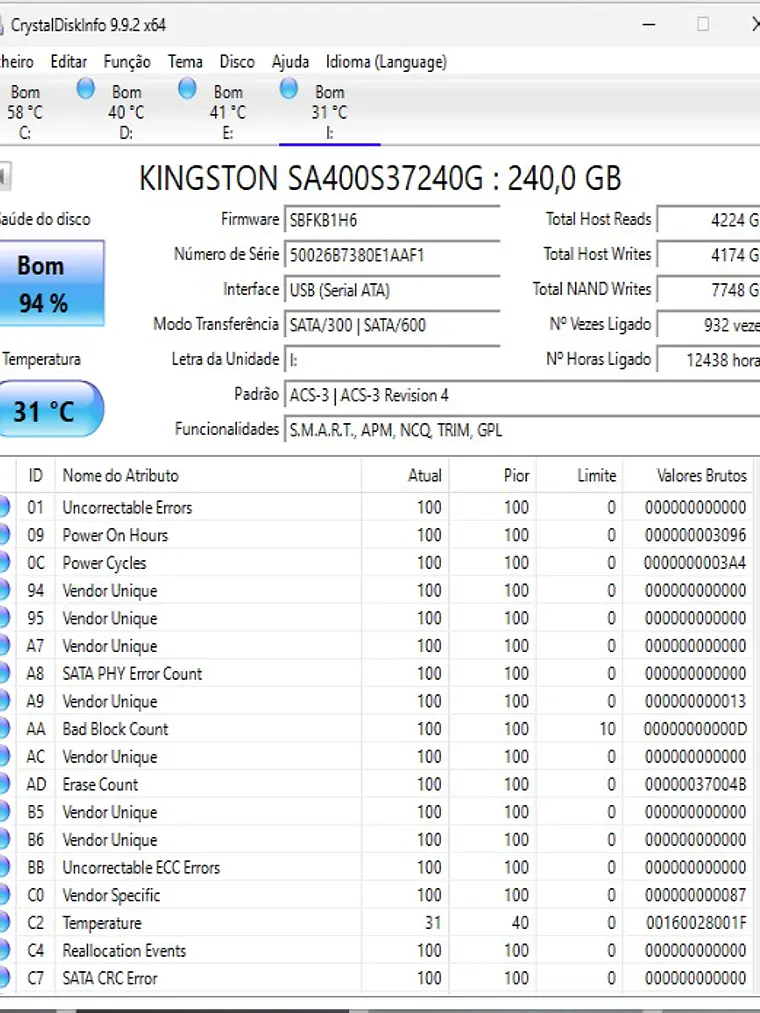 SSD Kingston A400 240GB SATA 2,5