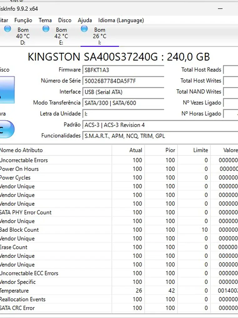 SSD Kingston A400 240GB SATA 2,5