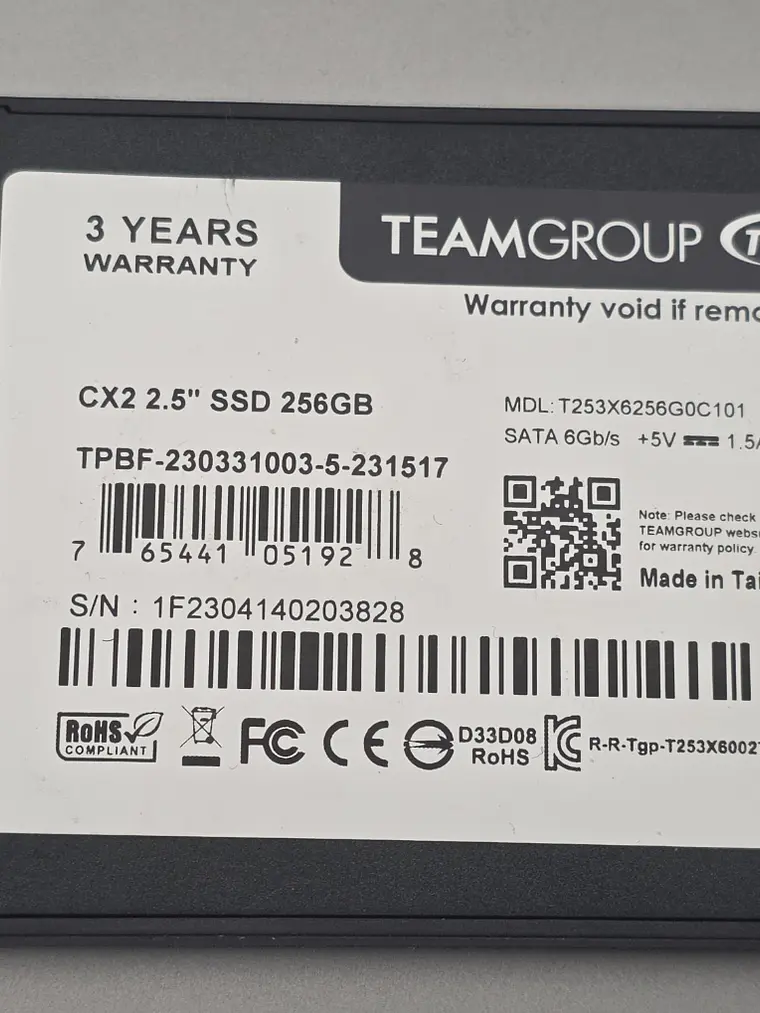 SSD TeamGroup CX2 256GB SATA 2,5