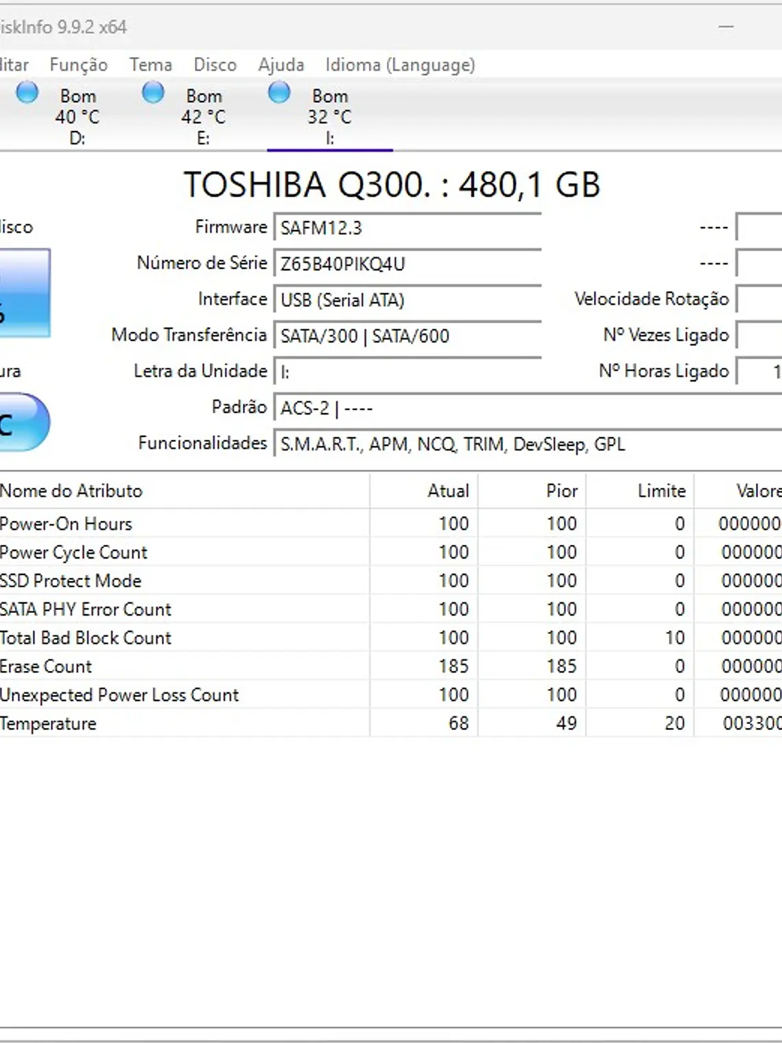 SSD Toshiba Q300 480GB SATA 2,5