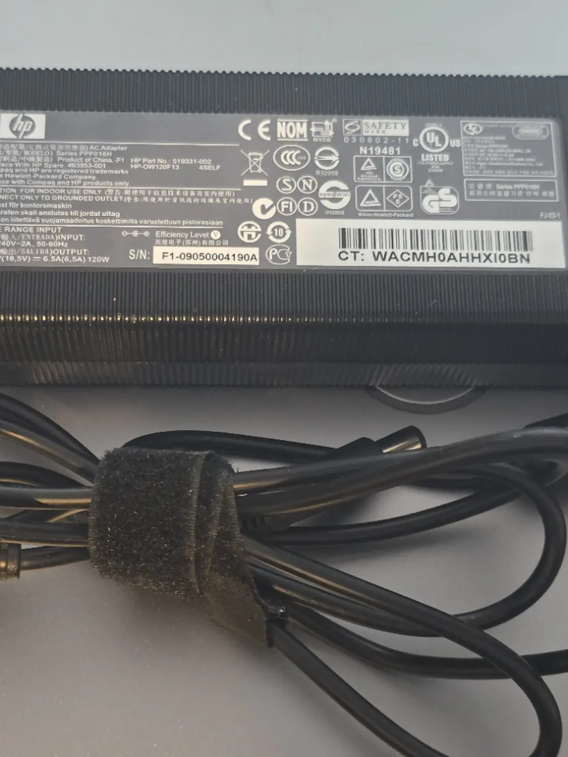 Carregador HP 120W 18.5V 6.5A PPP016H 7.4mm 1