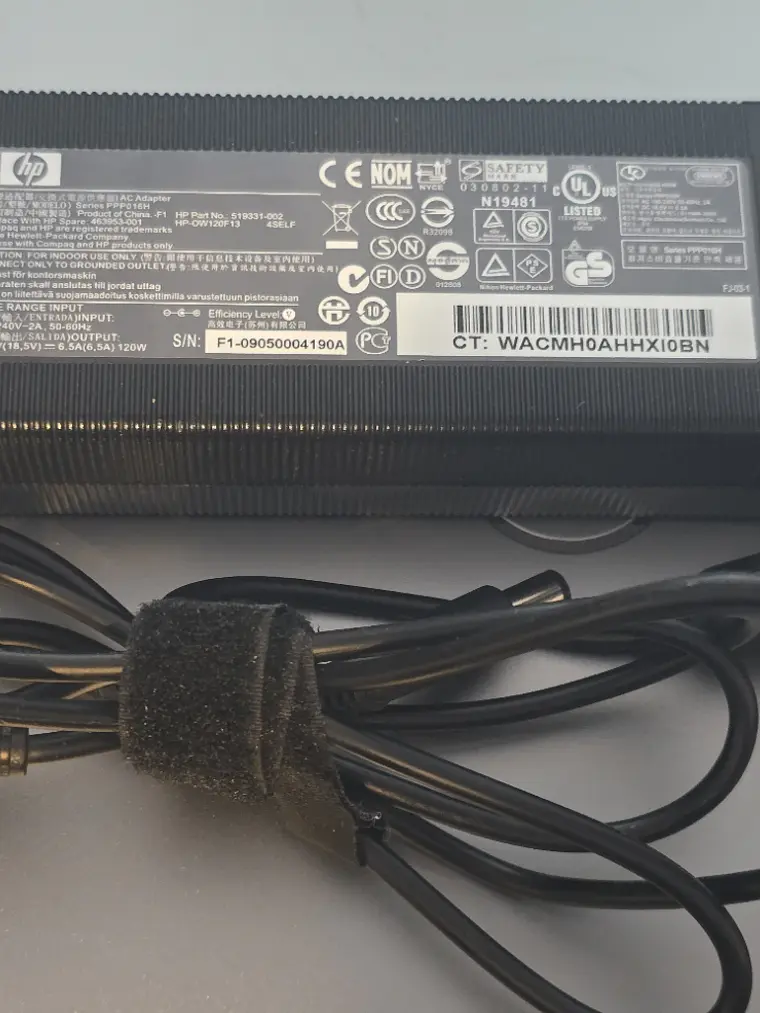 Carregador HP 120W 18.5V 6.5A PPP016H 7.4mm 1