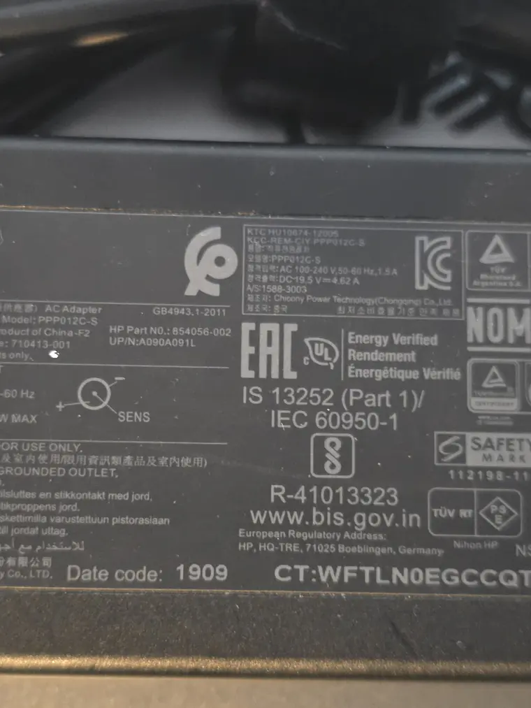 Carregador HP 90W 19.5V 4.62A PPP012C-S 4.5mm 3