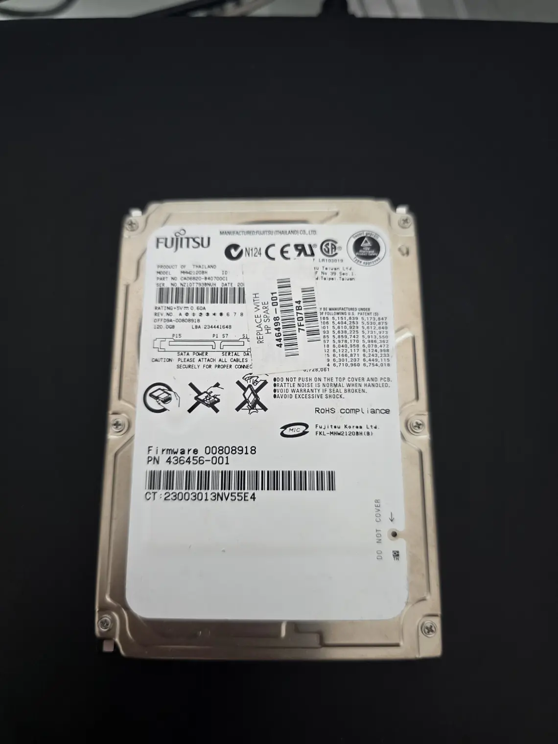 HDD Fujitsu 120GB SATA 2.5 MHW2120BH 1