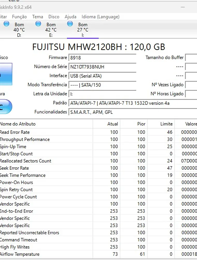 HDD Fujitsu 120GB SATA 2.5 MHW2120BH 3
