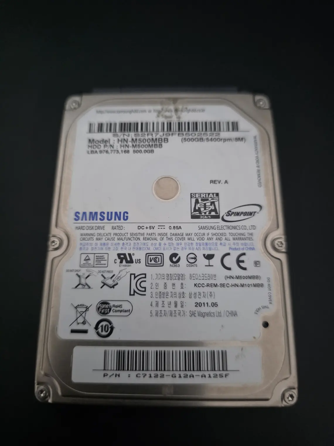 HDD Samsung 500GB SATA 2,5