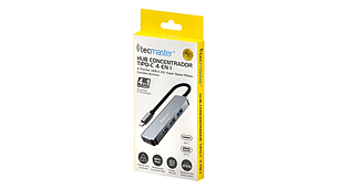 Hub Tipo-c 4 Puertos Usb-a 3.0 Tecmaster Tm-100555