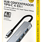 Hub Tipo-c 4 Puertos Usb-a 3.0 Tecmaster Tm-100555 - Miniatura 1