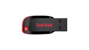 Sandisk  64gb modelo Cruzer Blade Color negro y rojo