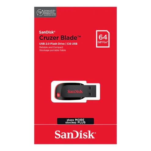Sandisk  64gb modelo Cruzer Blade Color negro y rojo 4