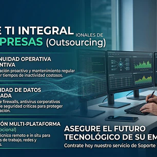 Soporte Ti para Empresas COMPLETO Hardware/software (Contrato Mensual)