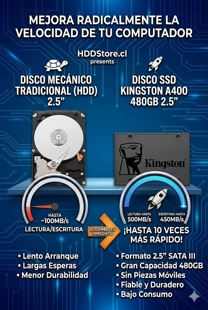 Disco Sólido SSD Kingston A400 480GB 2.5
