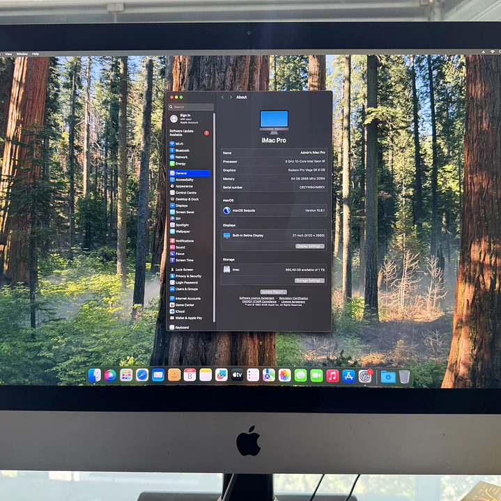 iMac Pro Late 2017 5K Intel(R) Xeon(R) W-2150B CPU @ 3.20GHz 64GB RAM 1TB SSD 1