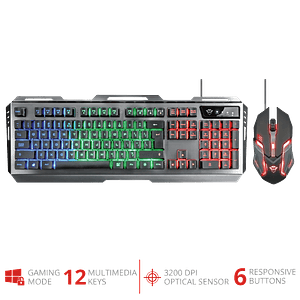 Kit Gaming GXT 845 Teclado Mouse Tural Trus