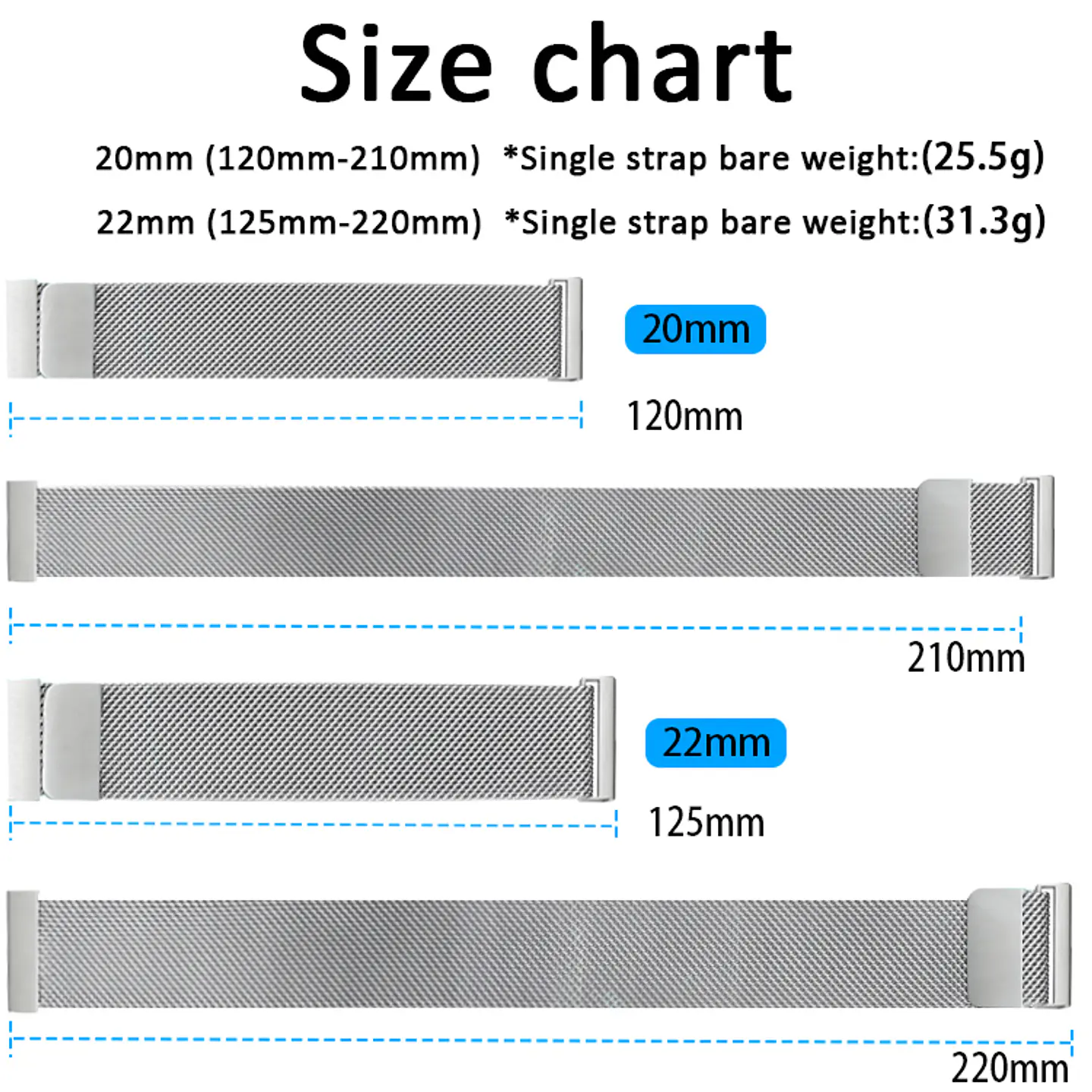 Correas Milanesa Loop Samsung/Hauwei Watch (20/22MM) 5