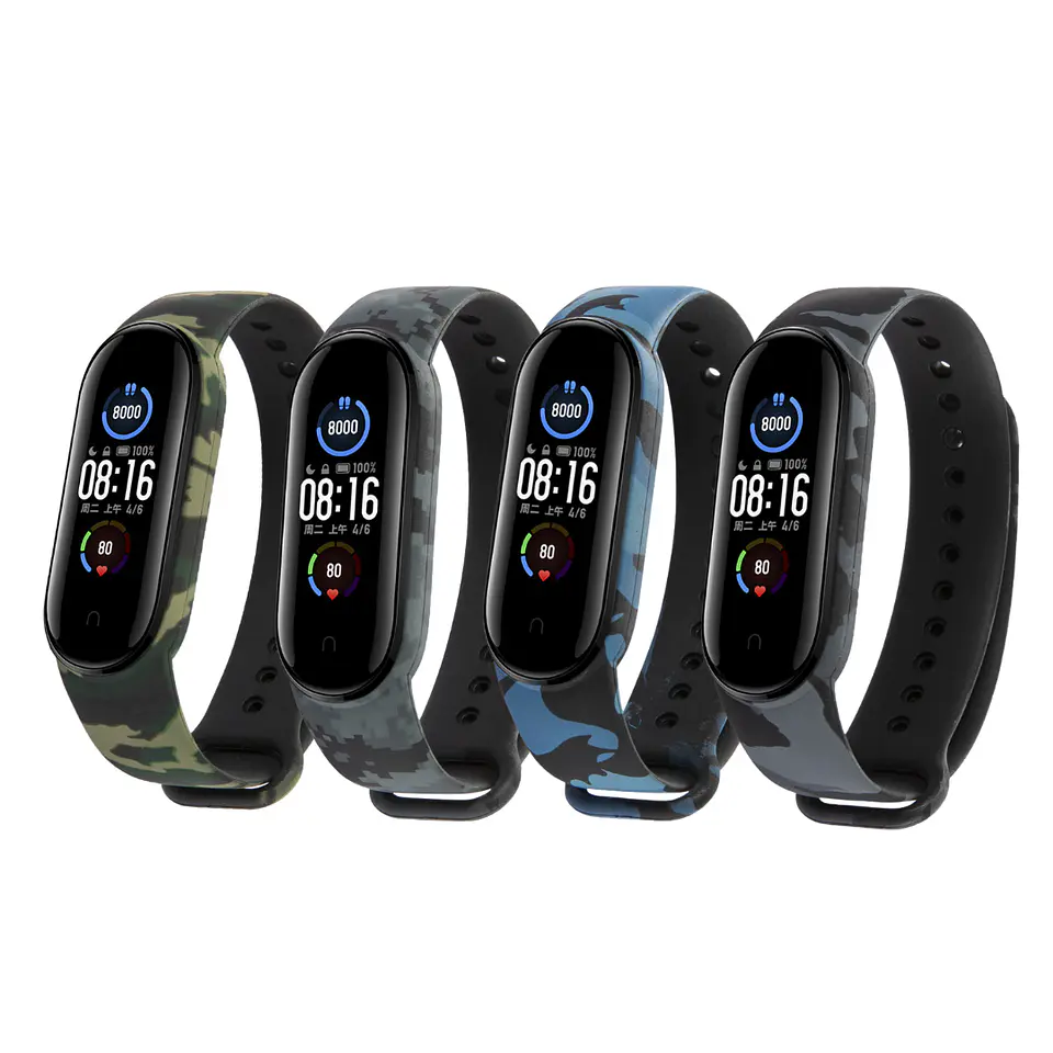 Correas de Estilo Militar MiBand 5-6-7 1