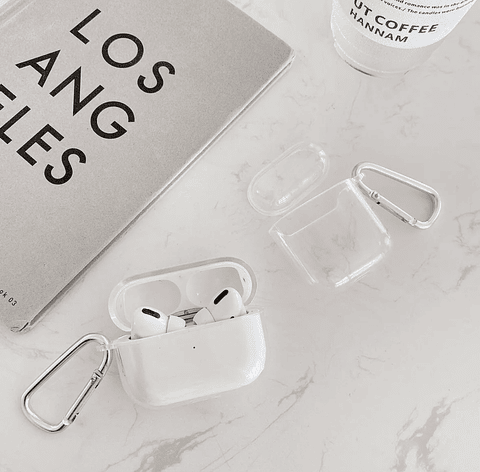 Fundas AirPods Transparentes + Gancho
