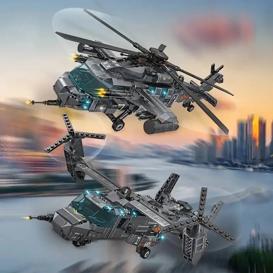 Helicóptero De Combate 2 En 1 (1084 Pcs) 4