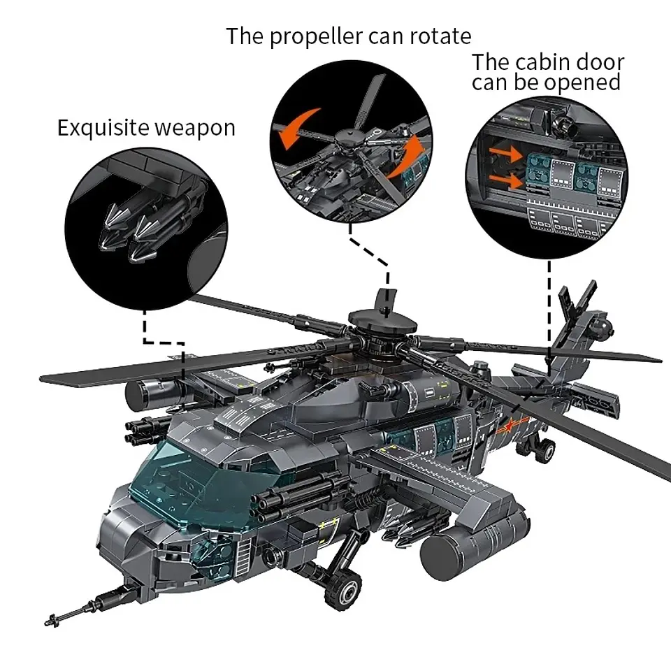 Helicóptero De Combate 2 En 1 (1084 Pcs) 5