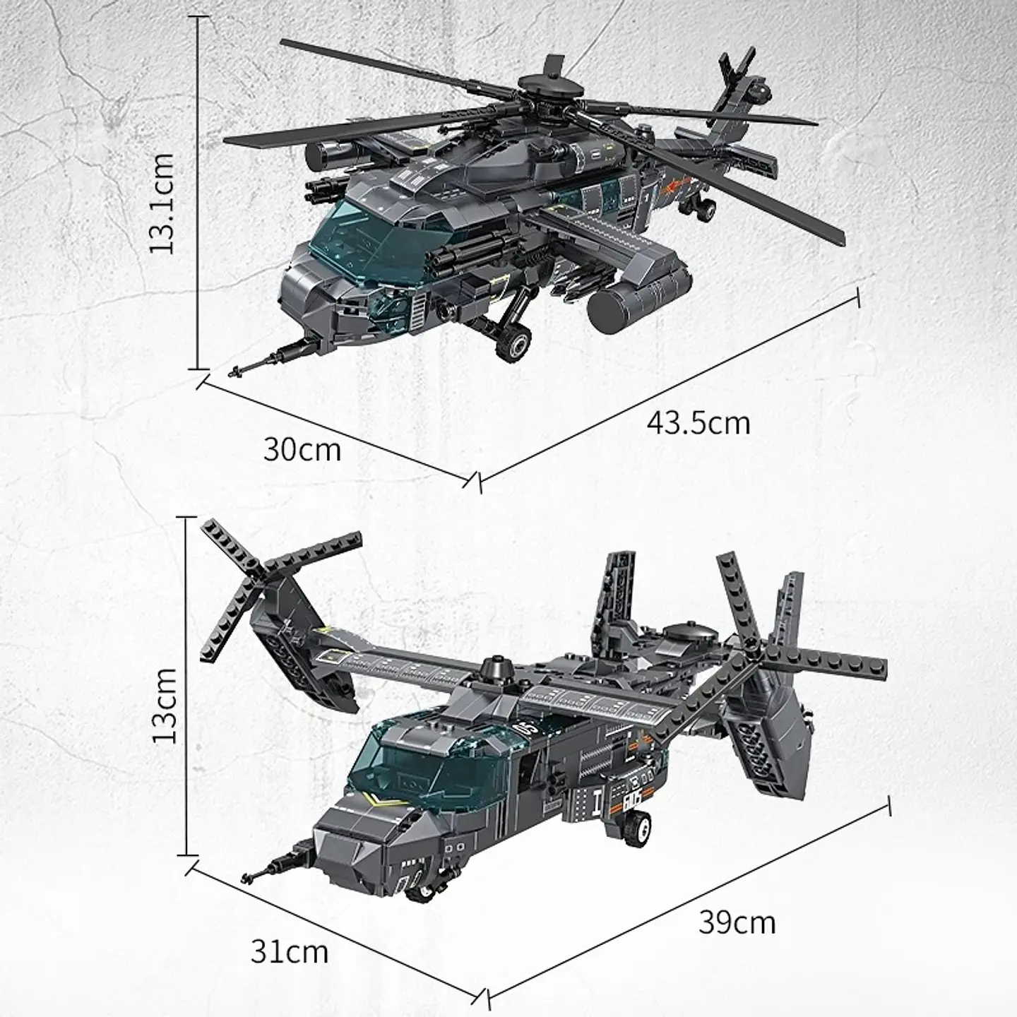 Helicóptero De Combate 2 En 1 (1084 Pcs) 6