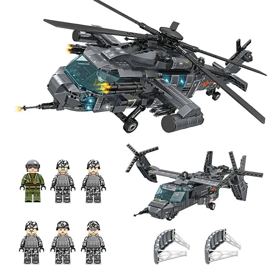 Helicóptero De Combate 2 En 1 (1084 Pcs) 2