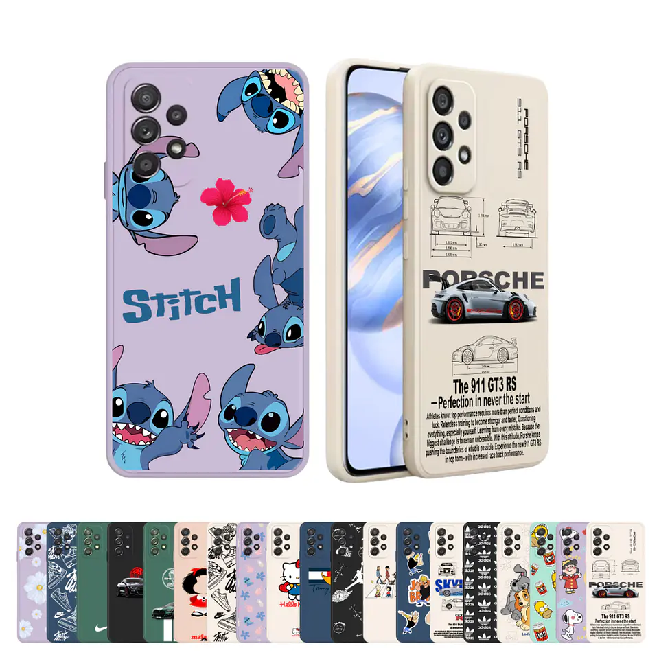 Carcasas Silicona Unicolor Samsung Con Diseño 1