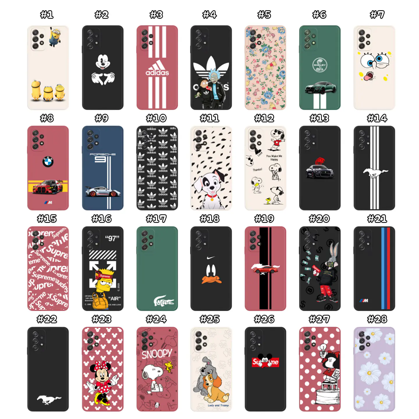 Carcasas Silicona Unicolor Samsung Con Diseño 16