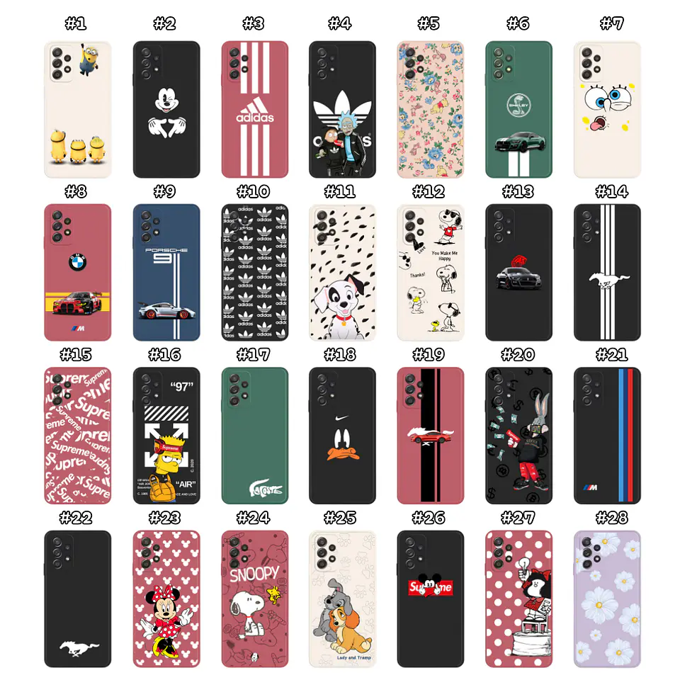Carcasas Silicona Unicolor Samsung Con Diseño 16