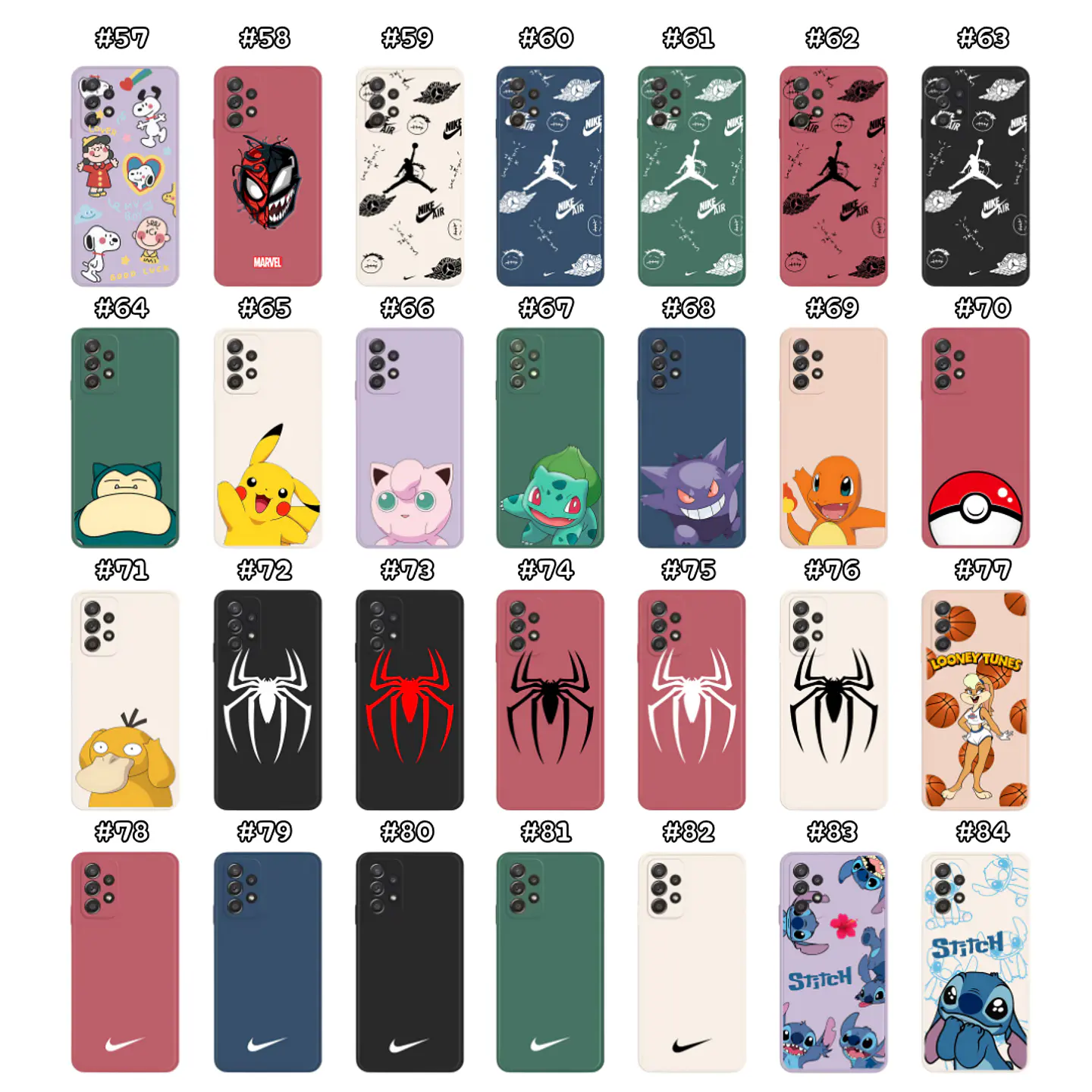 Carcasas Silicona Unicolor Samsung Con Diseño 18