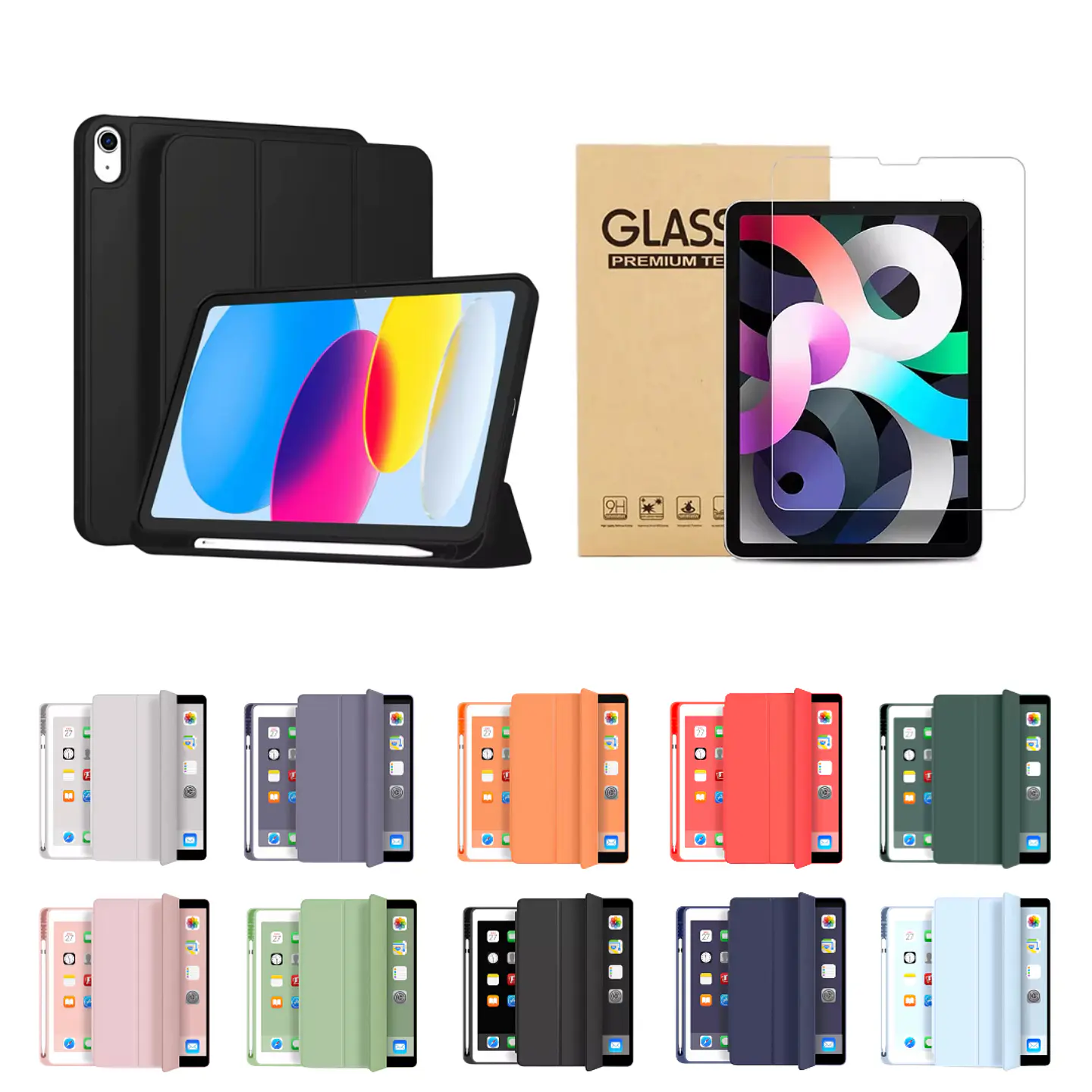 Fundas Smart Cover iPad + Lámina De Vidrio 1