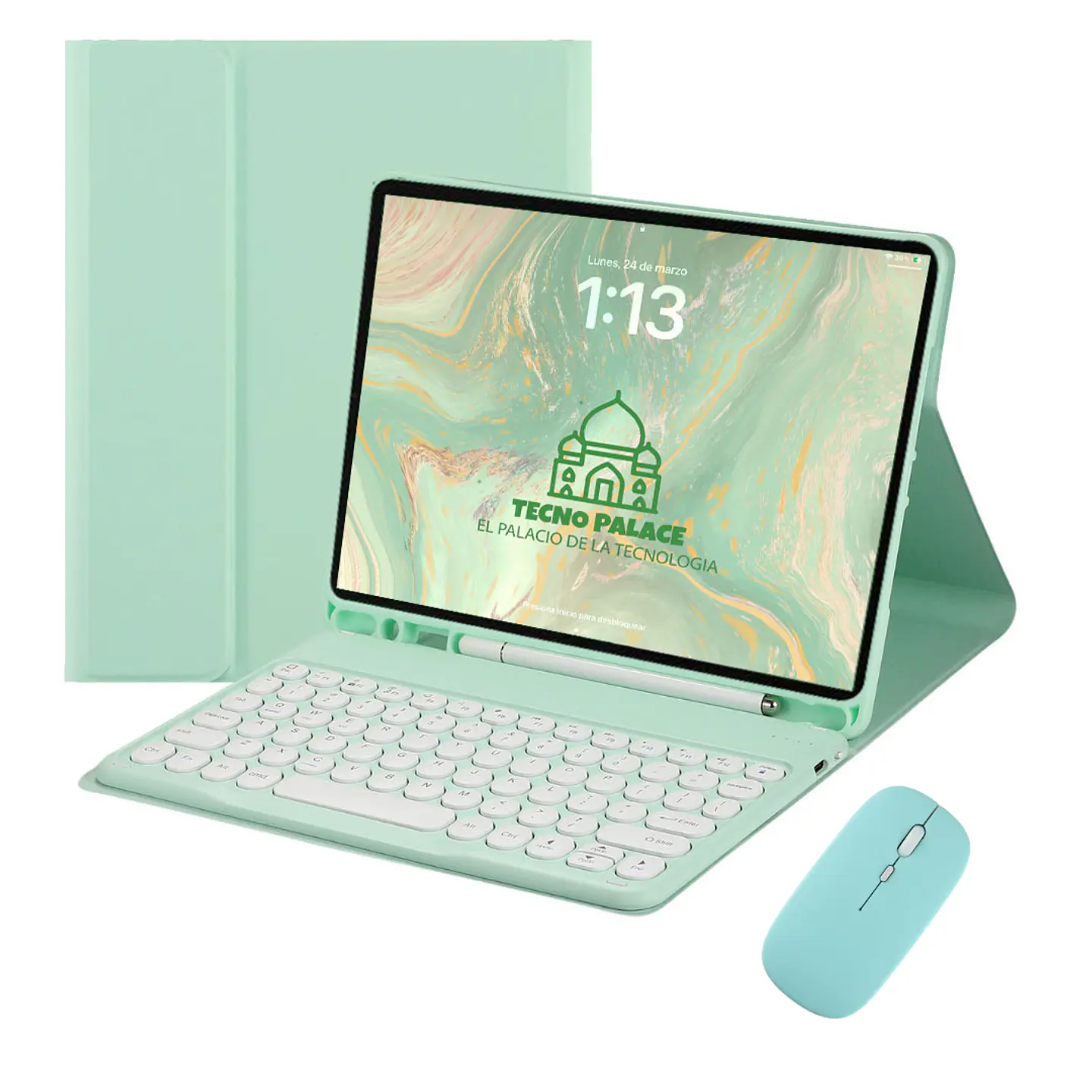 Fundas Tipo Libro Con Teclado 2.0 Para IPad + Mouse 13