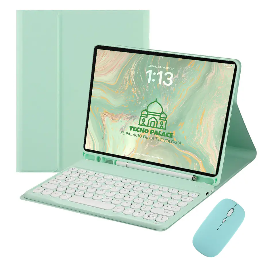 Fundas Tipo Libro Con Teclado 2.0 Para IPad + Mouse 13