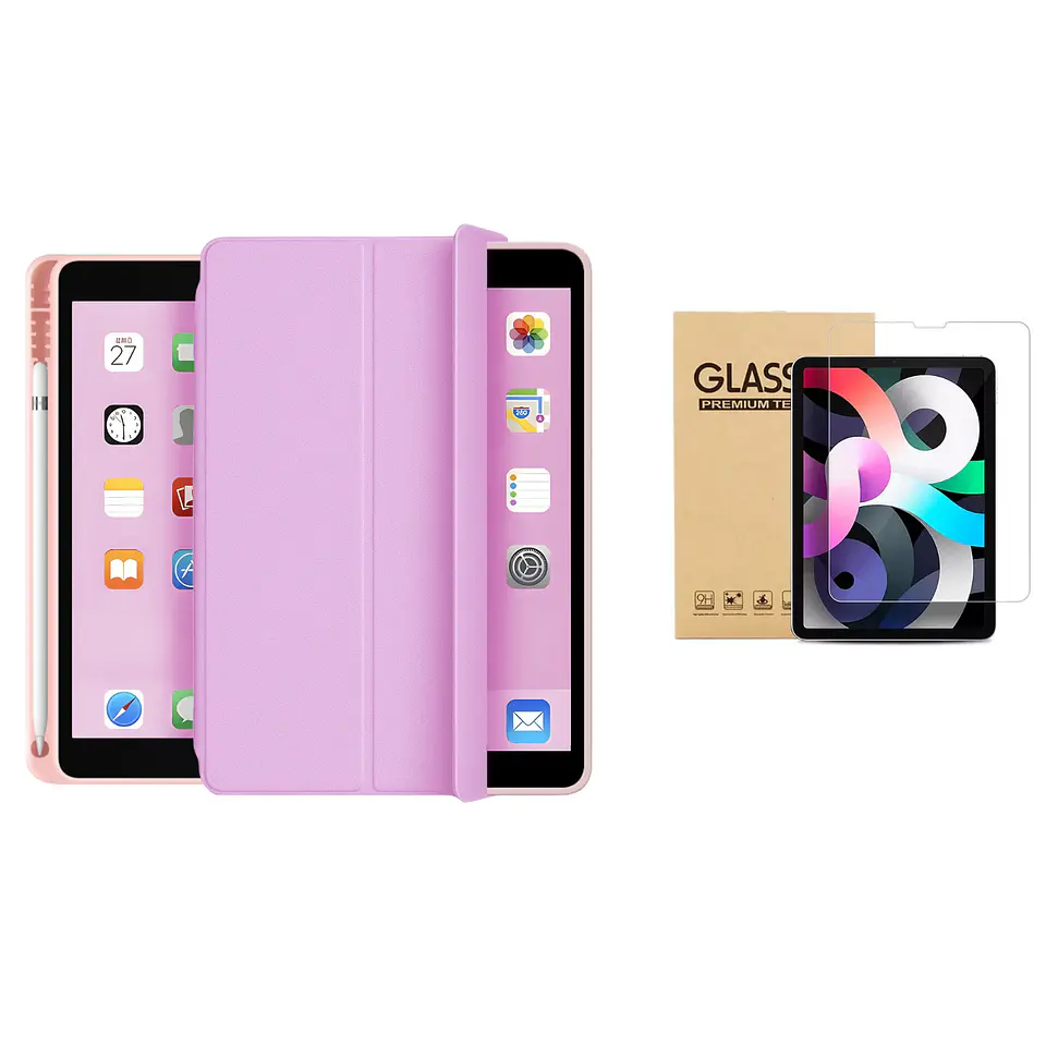 Fundas Smart Cover iPad + Lámina De Vidrio 9