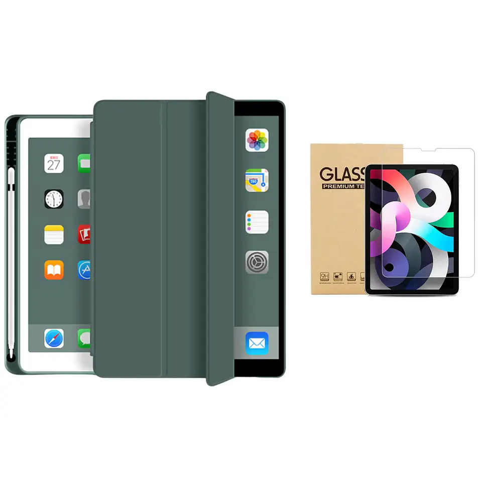 Fundas Smart Cover iPad + Lámina De Vidrio 15