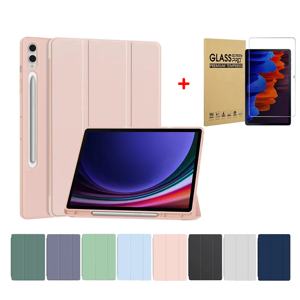 Funda Smart Cover + Lamina Vidrio Para Galaxy Tab 1