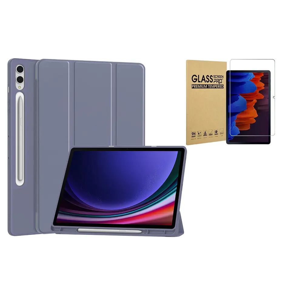 Funda Smart Cover + Lamina Vidrio Para Galaxy Tab 11
