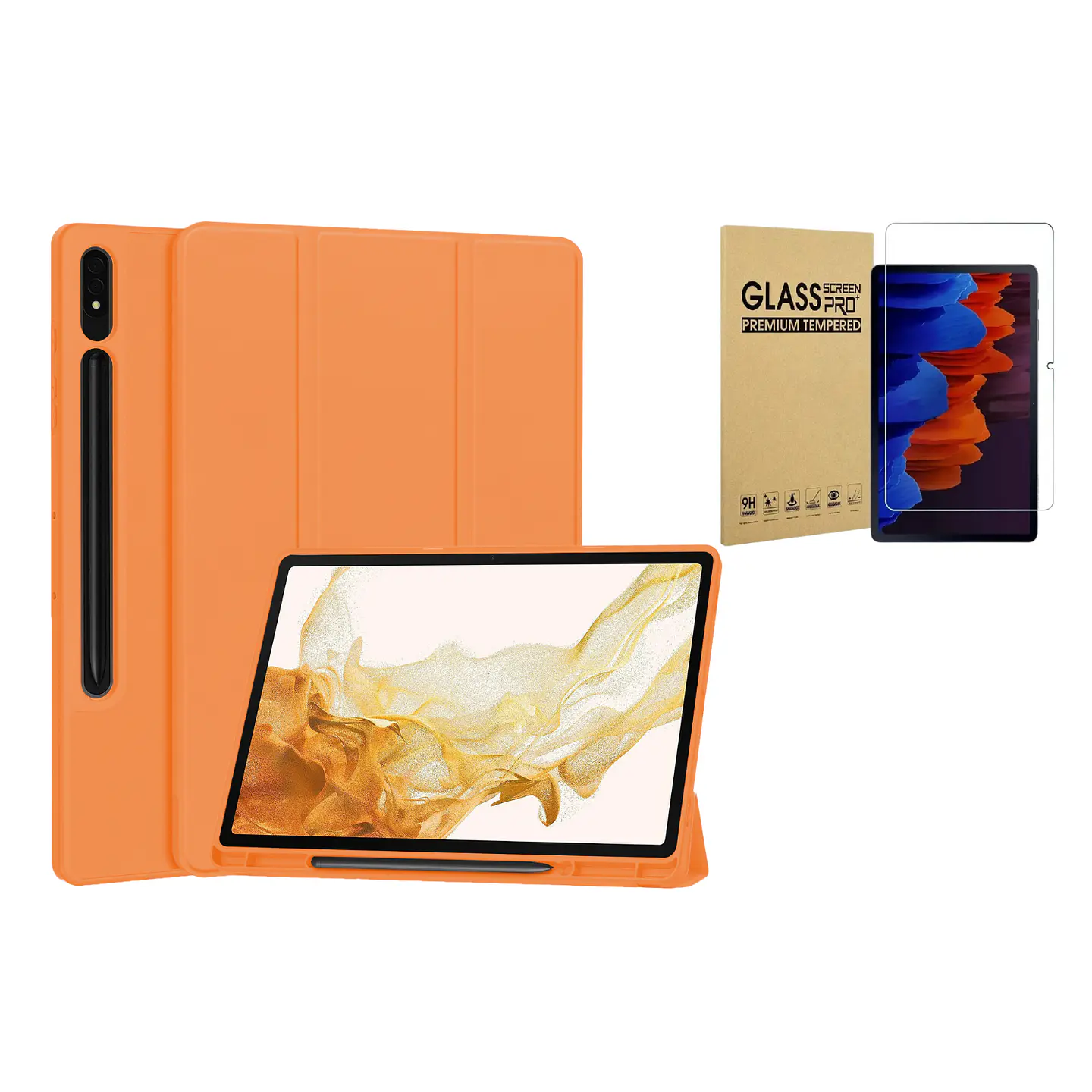 Funda Smart Cover + Lamina Vidrio Para Galaxy Tab 15