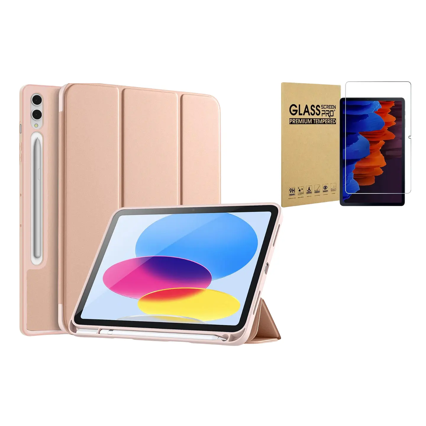 Funda Smart Cover + Lamina Vidrio Para Galaxy Tab 20