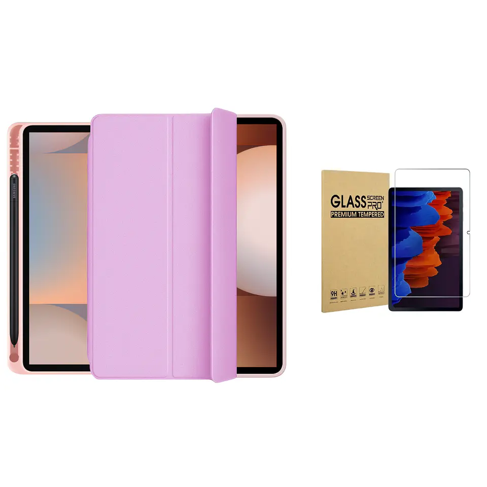 Funda Smart Cover + Lamina Vidrio Para Galaxy Tab 21