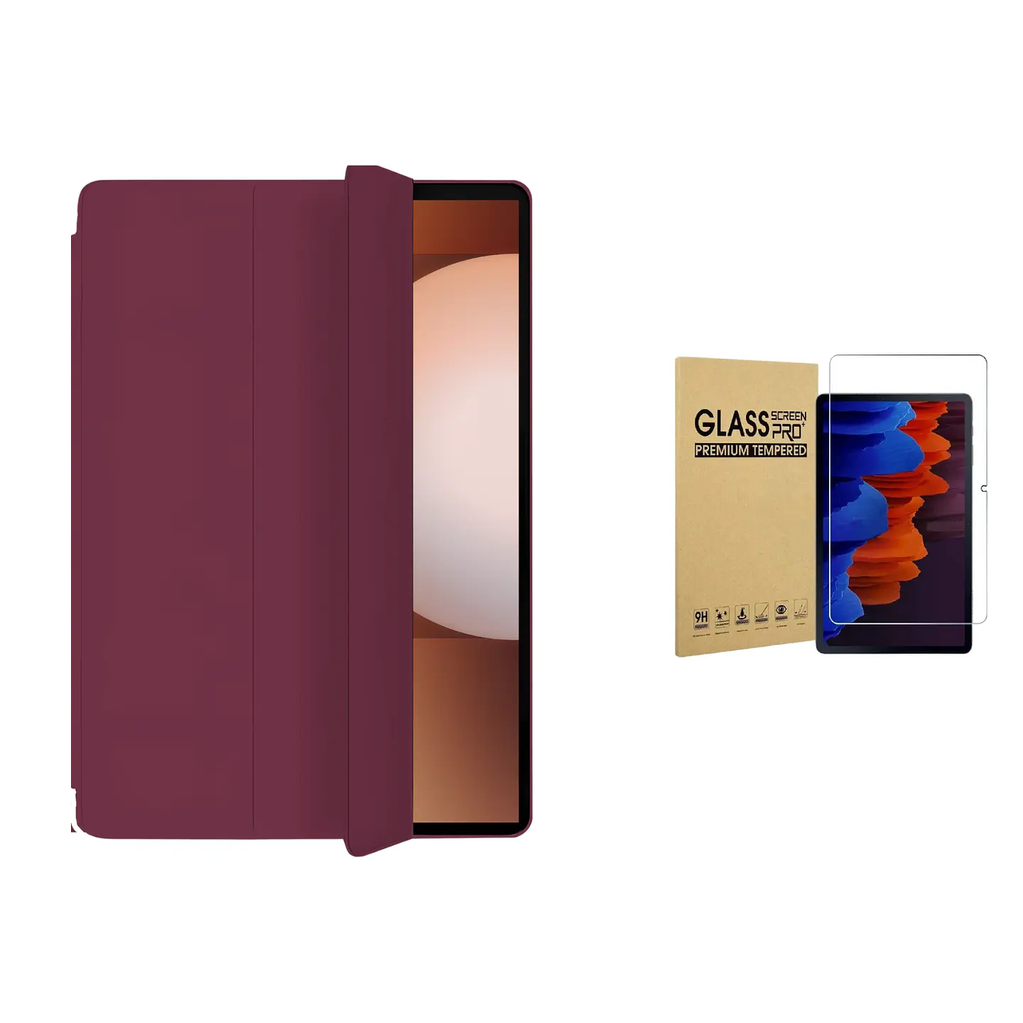 Funda Smart Cover + Lamina Vidrio Para Galaxy Tab 22