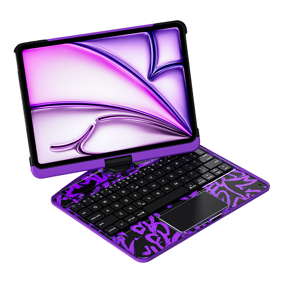 Funda iPad Estilo Cibernético con Teclado 360° y Touchpad 8