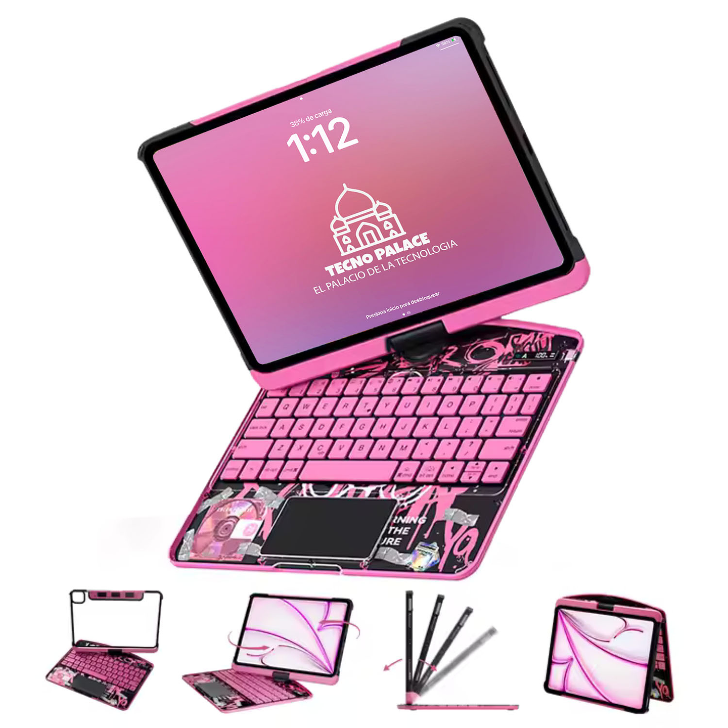 Funda iPad Estilo Cibernético con Teclado 360° y Touchpad 7