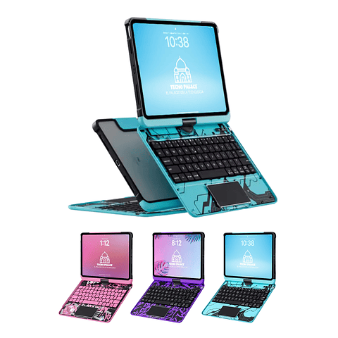 Funda iPad Estilo Cibernético con Teclado 360° y Touchpad