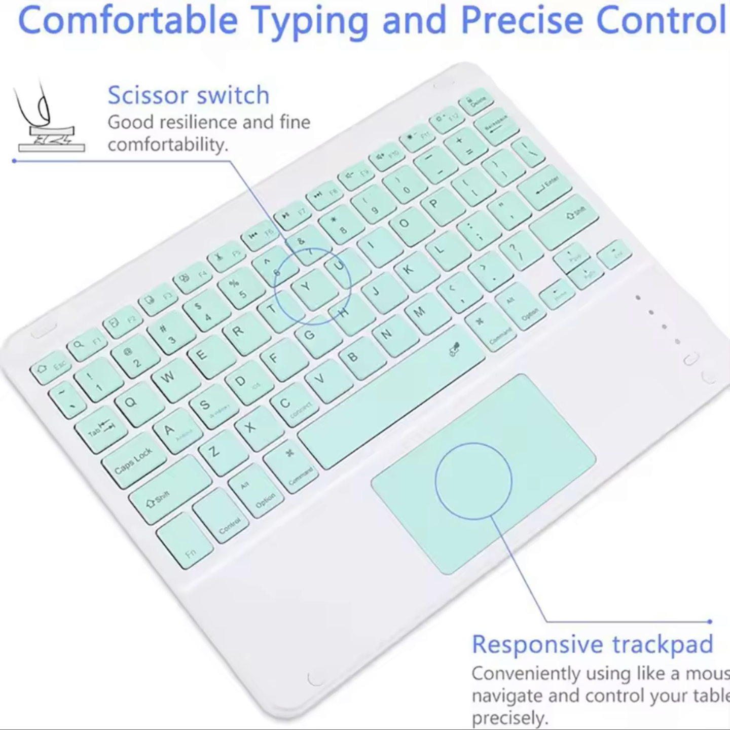 Teclado Con TouchPad Para Ipad/Tablet/Tv/Celulares  10