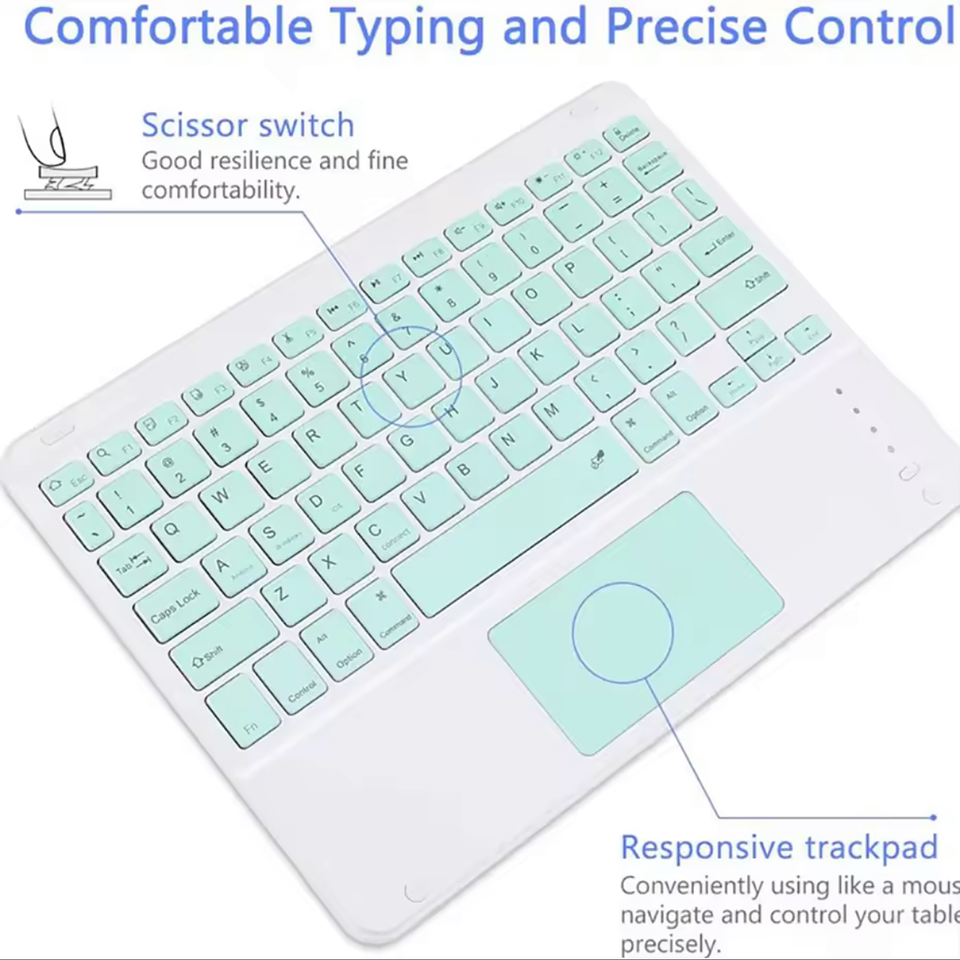 Teclado 2.0 Con TouchPad + Mouse Para Ipad/Tablet/Tv/Celulares 2