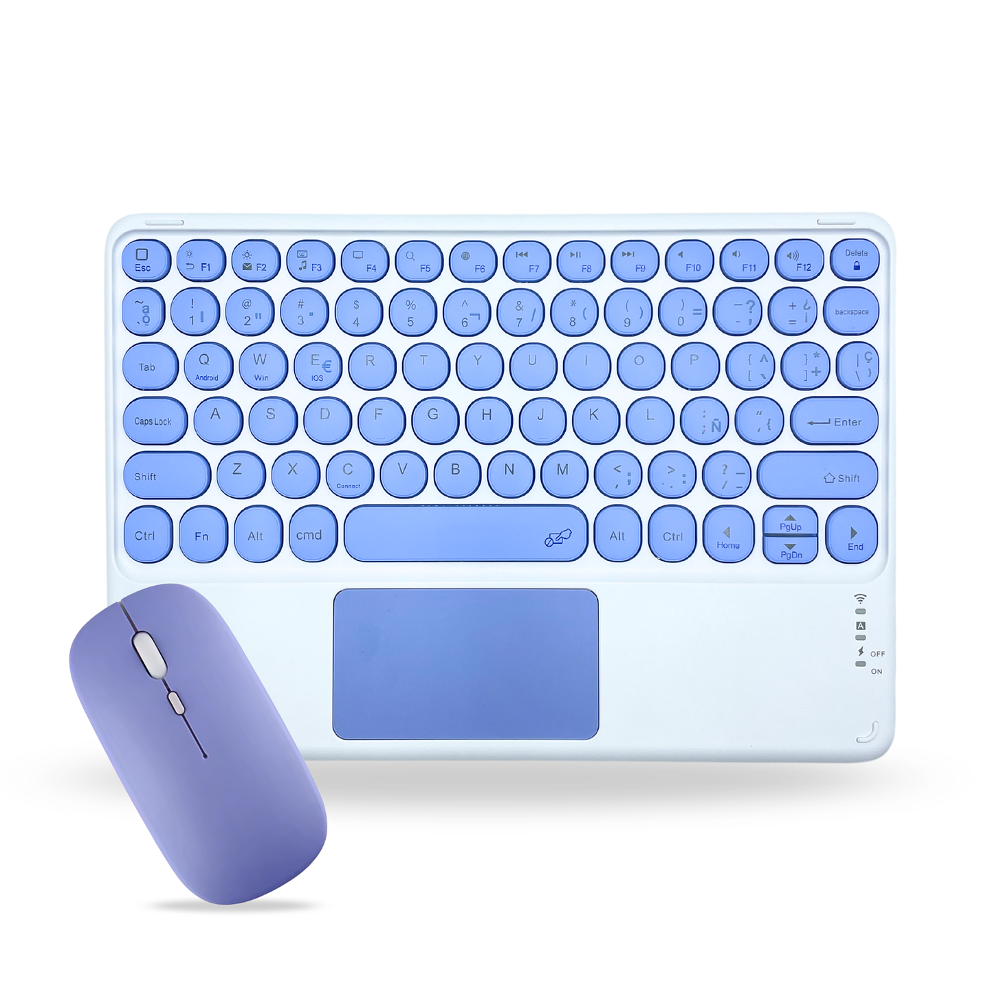 Teclado 2.0 Con TouchPad + Mouse Para Ipad/Tablet/Tv/Celulares 12