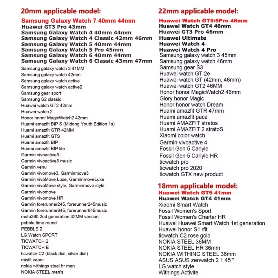 Correas Metálicas De Eslabón Samsung/Hauwei Watch (20/22MM) 3