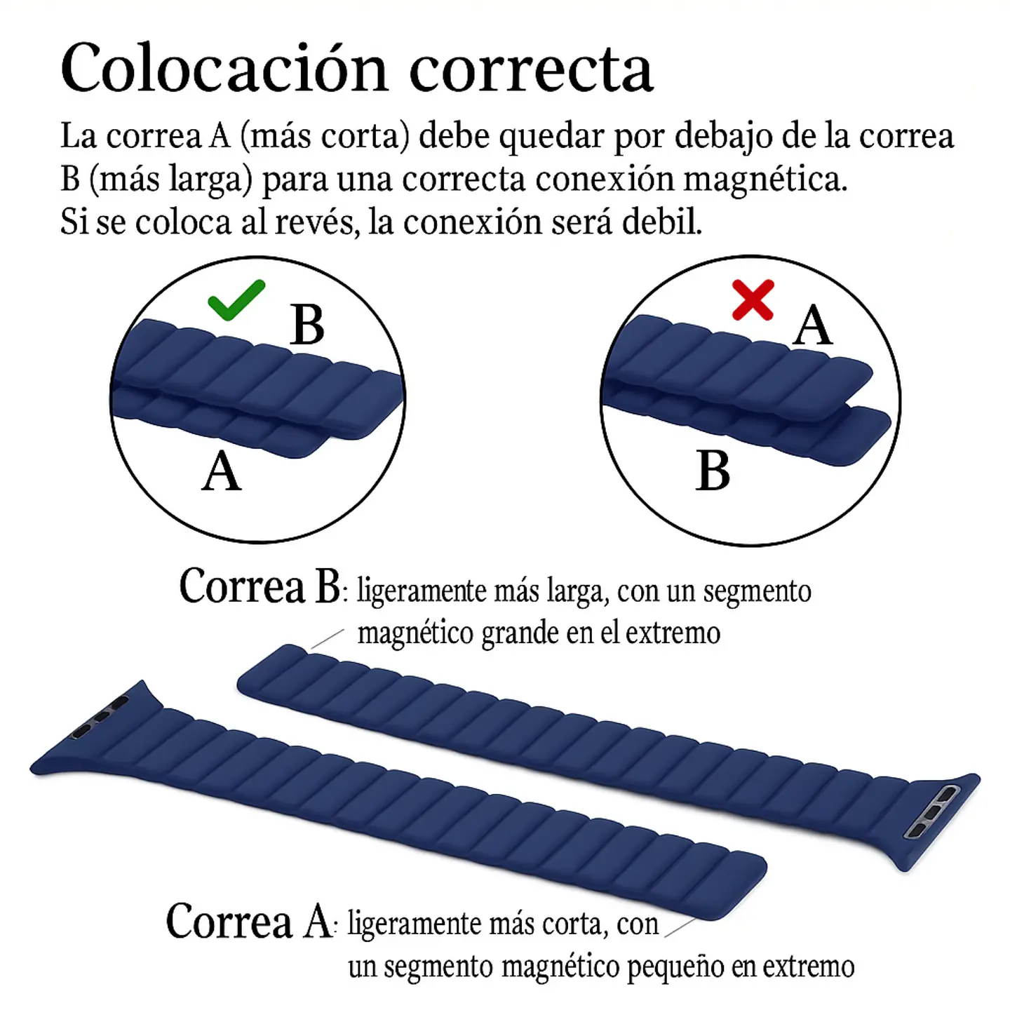 Correas De EcoCuero Magnético Apple Watch 2
