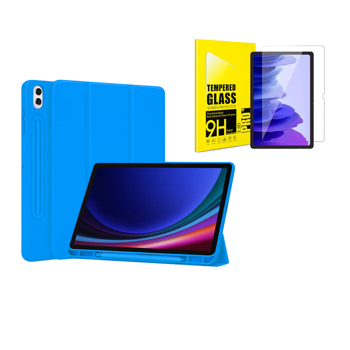Funda Smart Cover + Lamina Vidrio Para Galaxy Tab 23